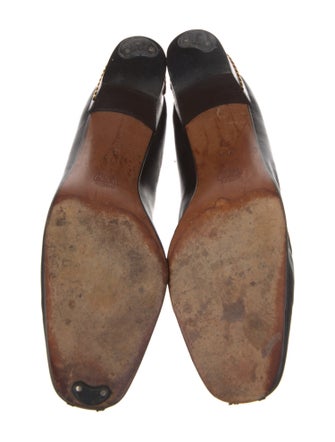 Gucci Web Accent Leather Pumps