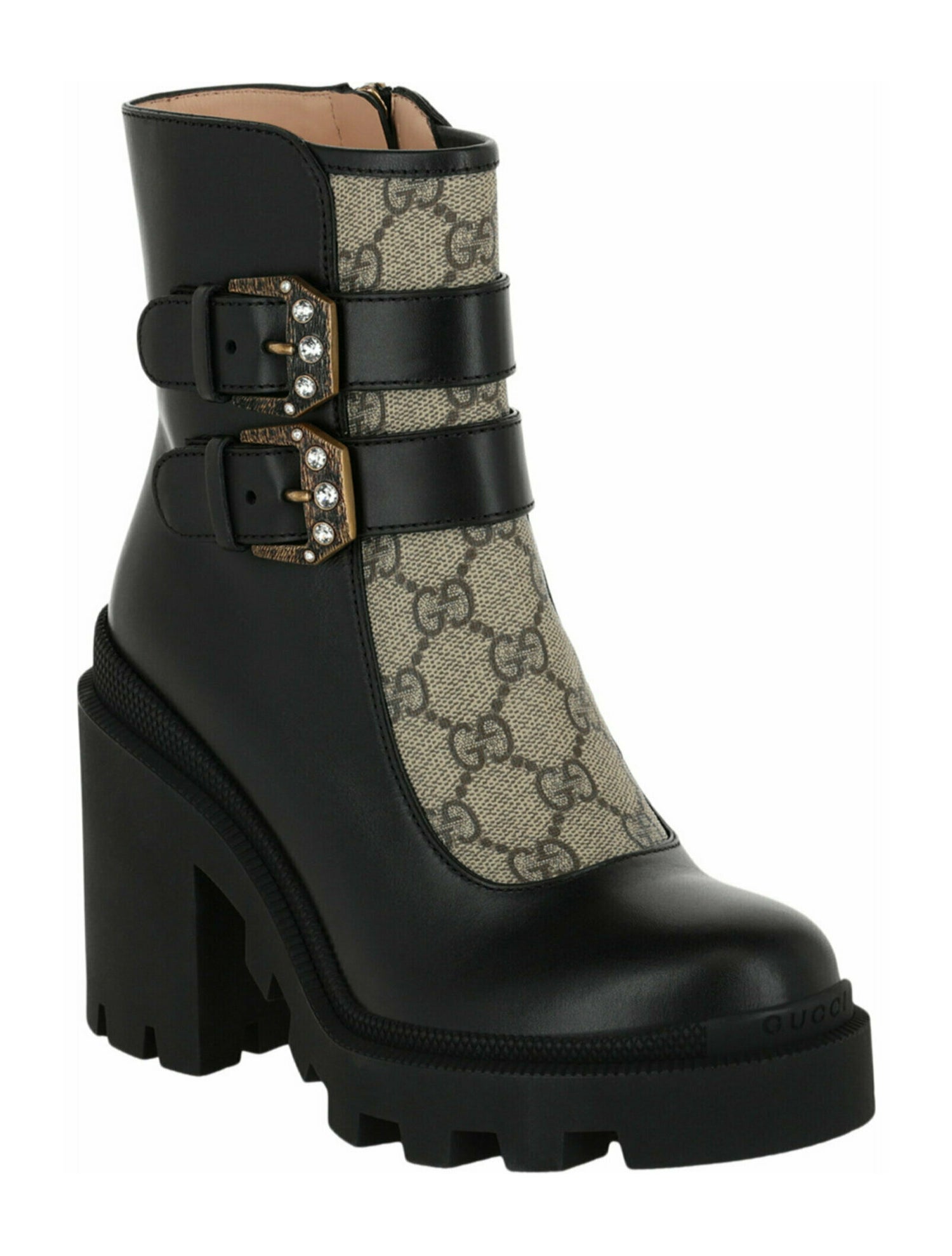 Gucci GG Logo Calf Leather GG Supreme Ankle Boots w/ Tags