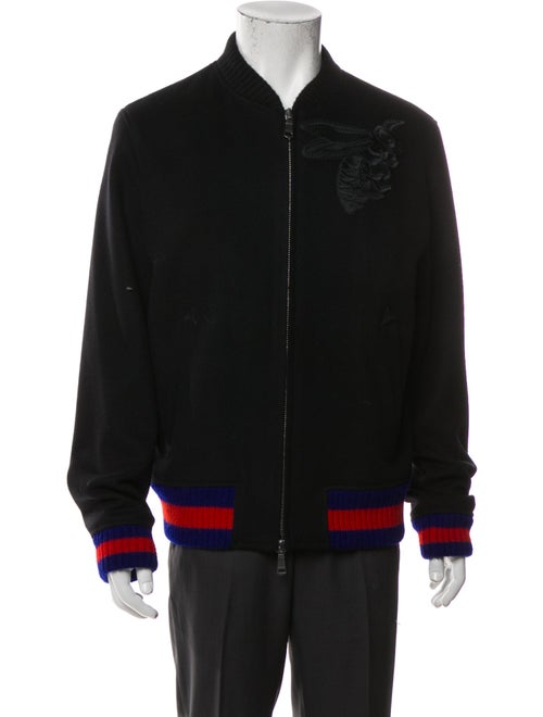 Gucci Web Accent Wool Bomber Jacket