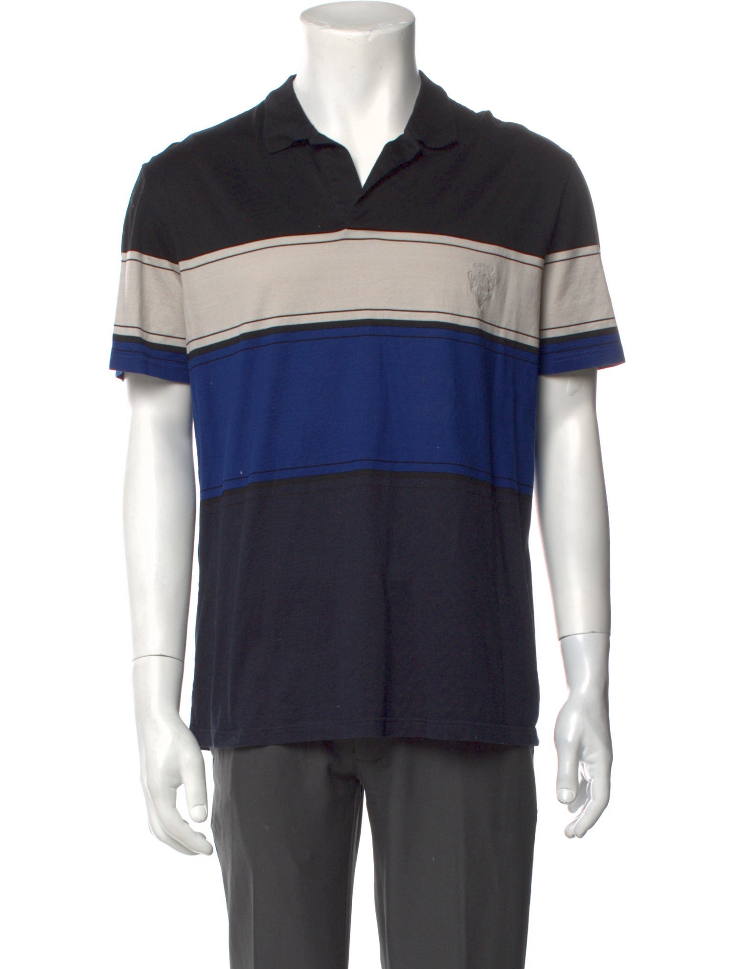 Gucci Striped V-Neck Polo Shirt