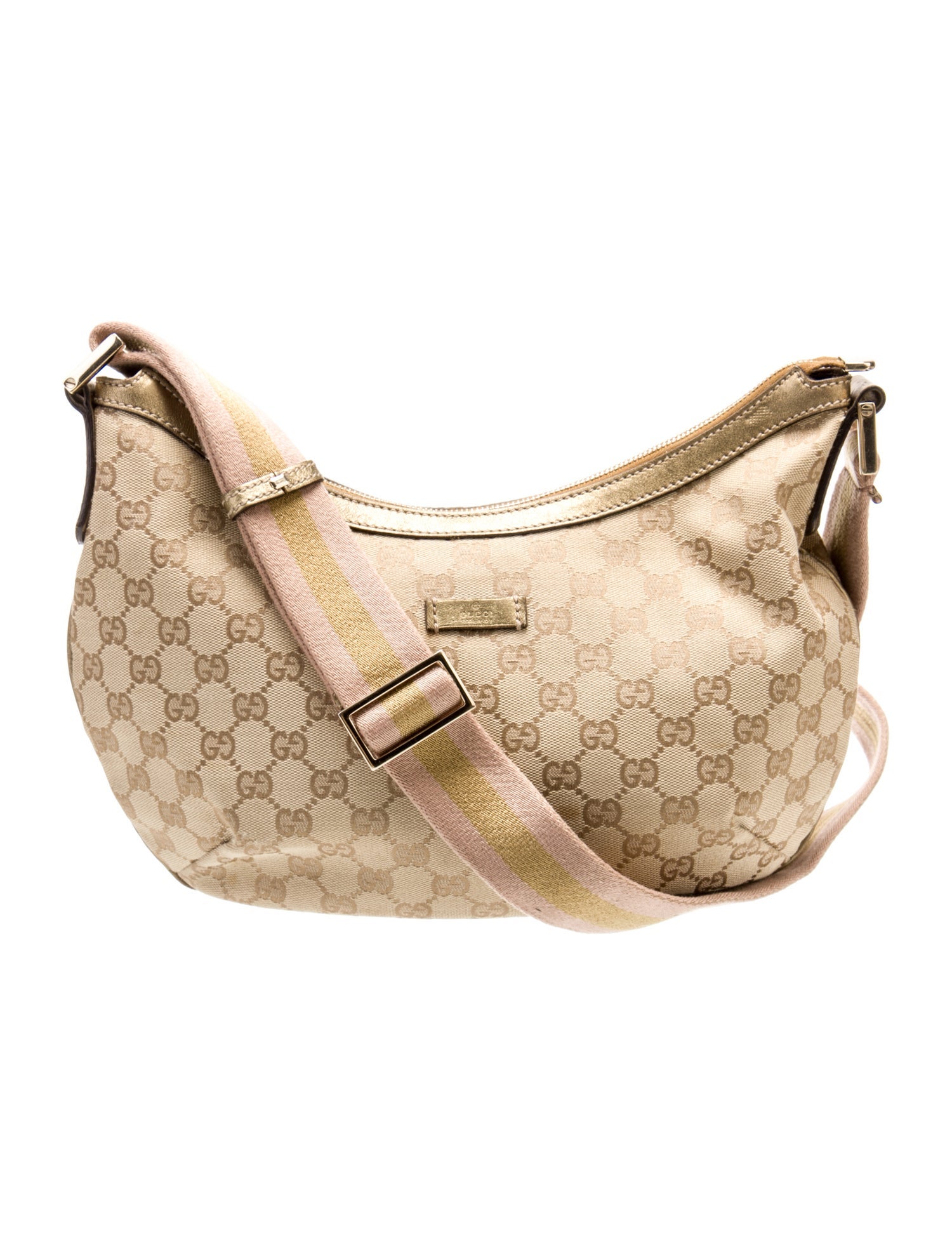 Gucci★素敵！Baiadera Canvas Crossbody Half Moon Hobo Gucci Half Moon Hobo Bag Canvas Brown GHW – Perrine Porter