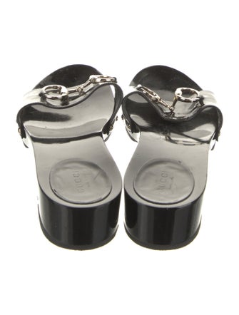 Gucci Horsebit Accent Patent Leather Slides