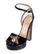 Gucci Velvet Glitter Accents Sandals