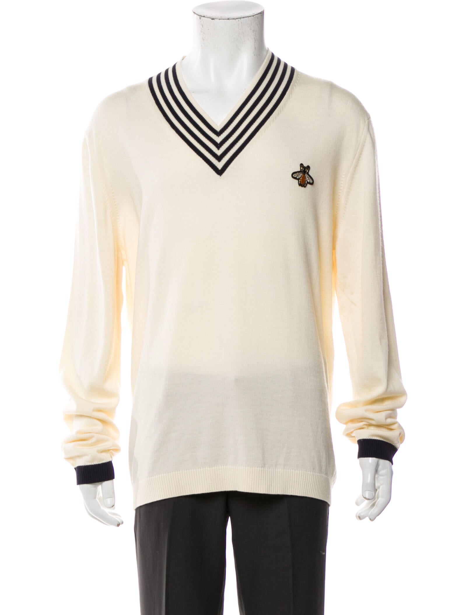 Gucci Bee Accent Wool Pullover