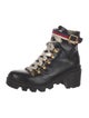 Gucci Sylvie Web Accent Leather Combat Boots