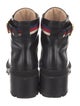 Gucci Sylvie Web Accent Leather Combat Boots