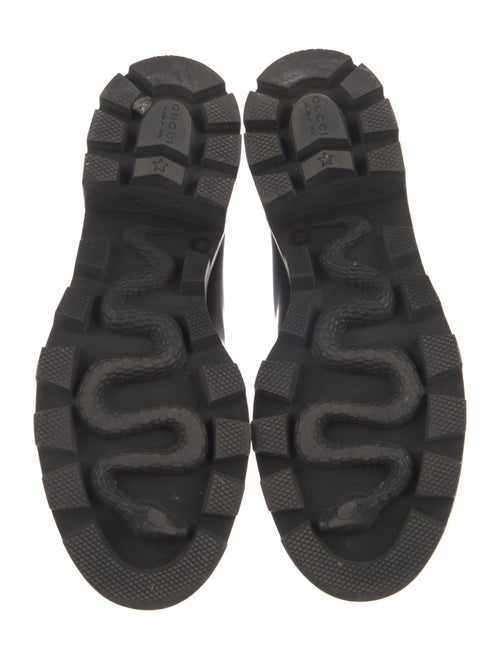 Gucci Sylvie Web Accent Leather Combat Boots