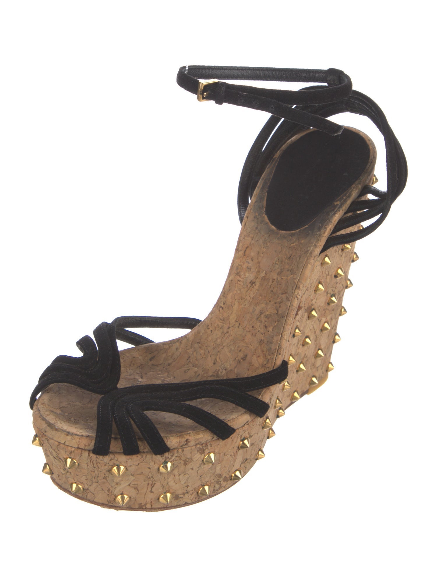 Gucci Suede Studded Accents Sandals