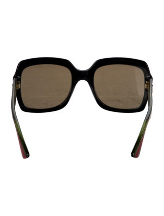 Gucci Web Accent Square Sunglasses