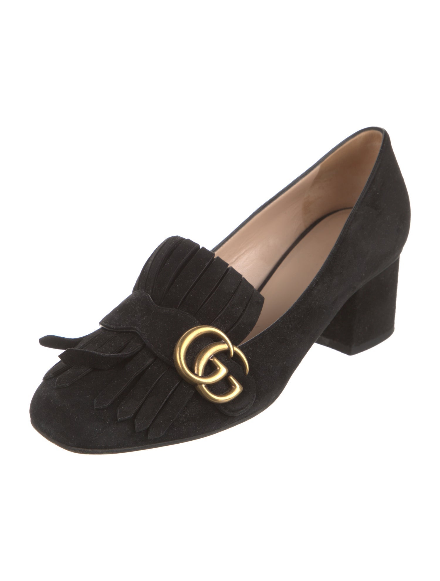 Gucci Suede Pleated Accents Pumps