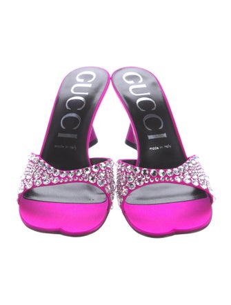 Gucci Double G Logo Satin Slides