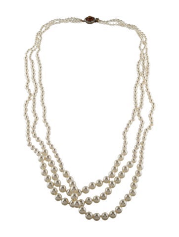 Gucci Bead Strand Crystal, Resin & Faux Pearl Multi Necklace