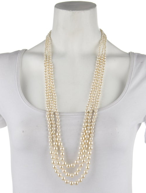Gucci Crystal, Resin & Faux Pearl Multi Strand Necklace