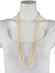 Gucci Crystal, Resin & Faux Pearl Multi Strand Necklace