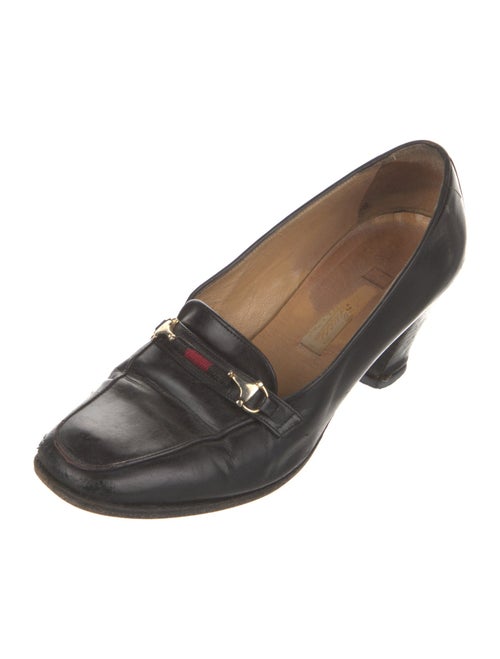 Gucci Sylvie Web Accent Leather Pumps