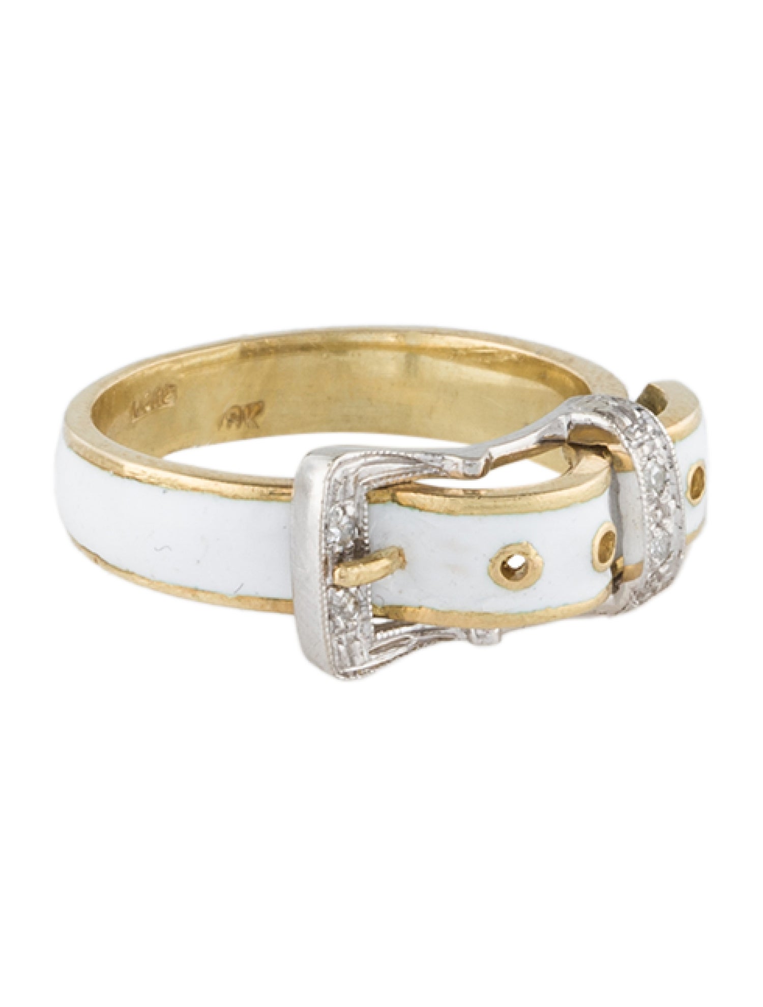 Gucci Vintage Enamel & Diamond Buckle Band