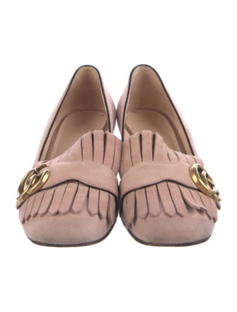 Gucci Double G Logo Suede Pumps