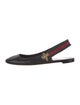 Gucci Web Accent Leather Slingback Flats