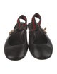 Gucci Web Accent Leather Slingback Flats