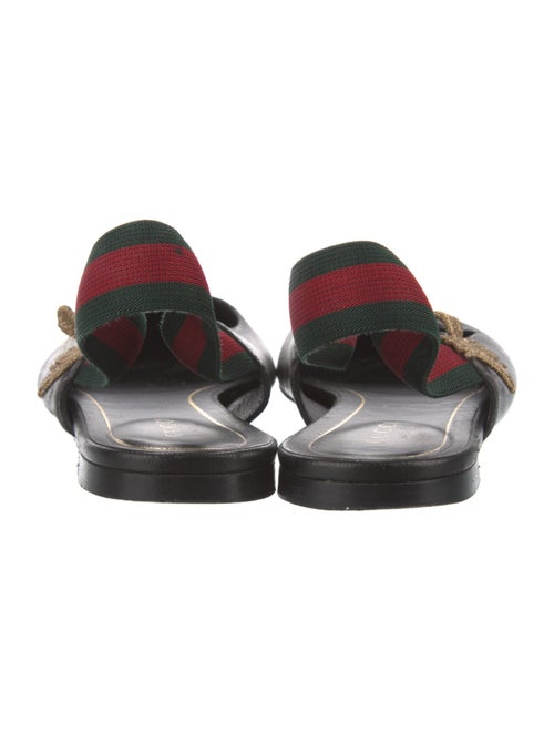 Gucci Web Accent Leather Slingback Flats