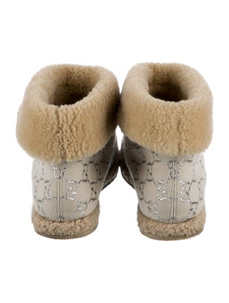 Gucci GG Logo Canvas Lace-Up Boots