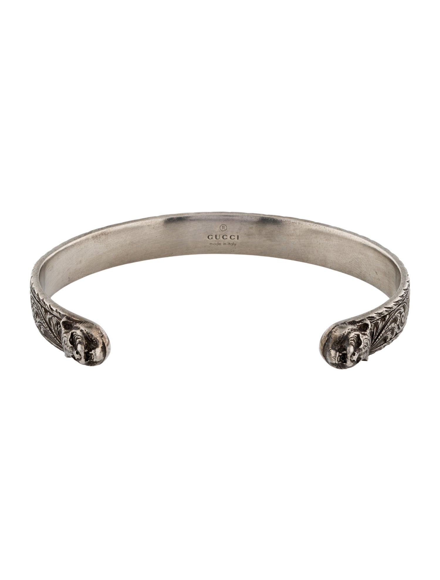 Gucci Engraved Feline Cuff Bracelet