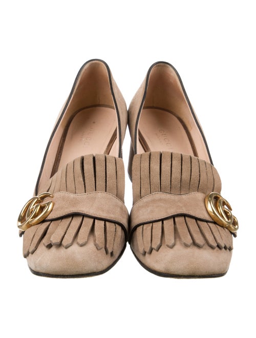 Gucci Double G Logo Suede Pumps