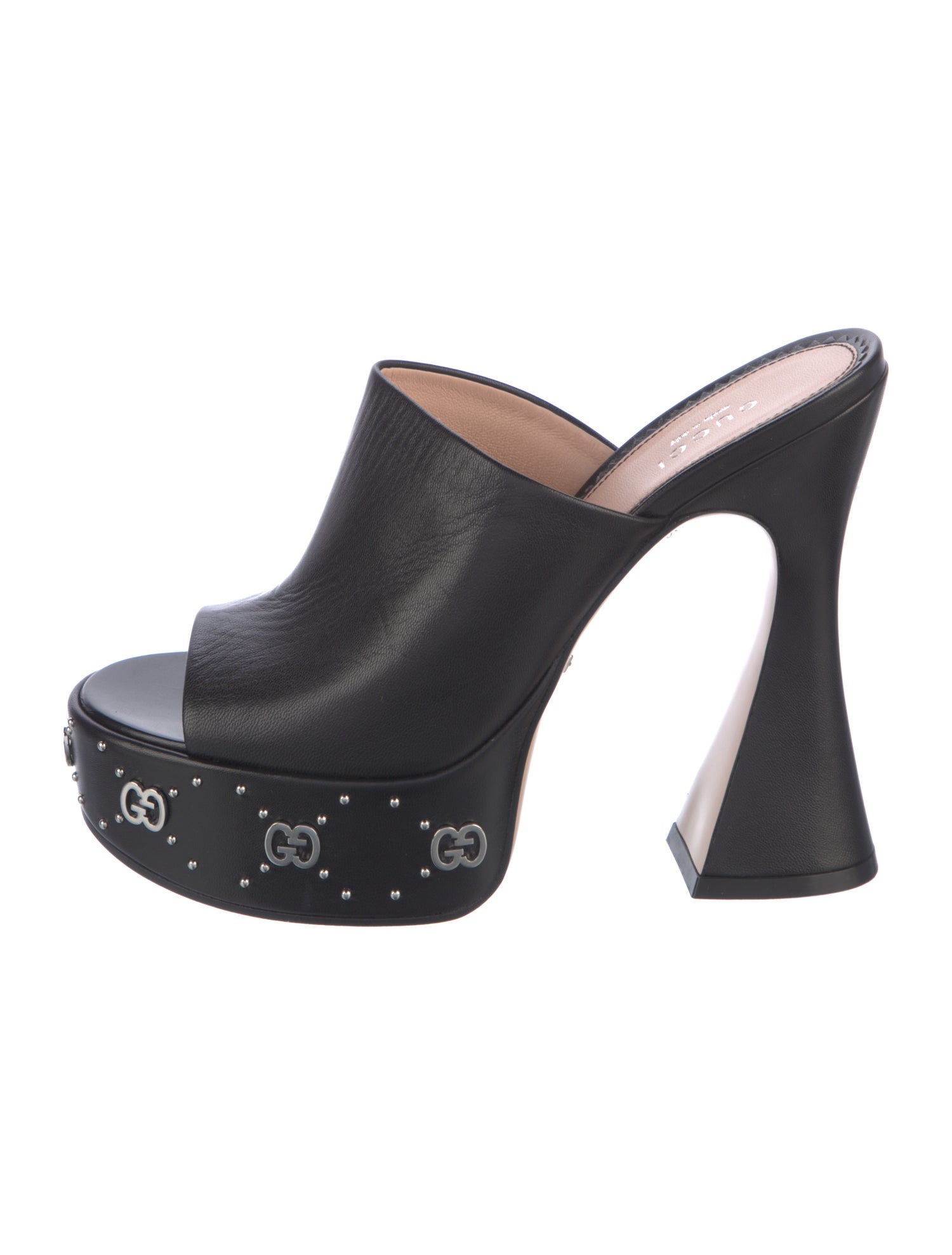 Gucci GG Logo Leather Slides