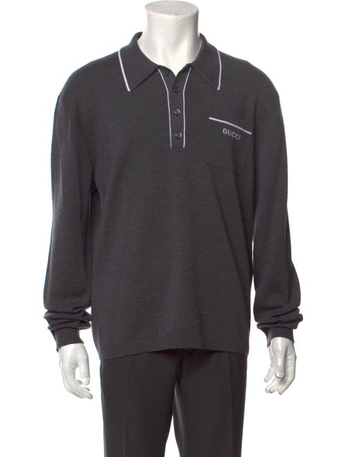 Gucci Web Accent Wool Polo Sweater