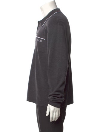 Gucci Web Accent Wool Polo Sweater