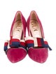 Gucci Sylvie Web Accent Velvet Pumps