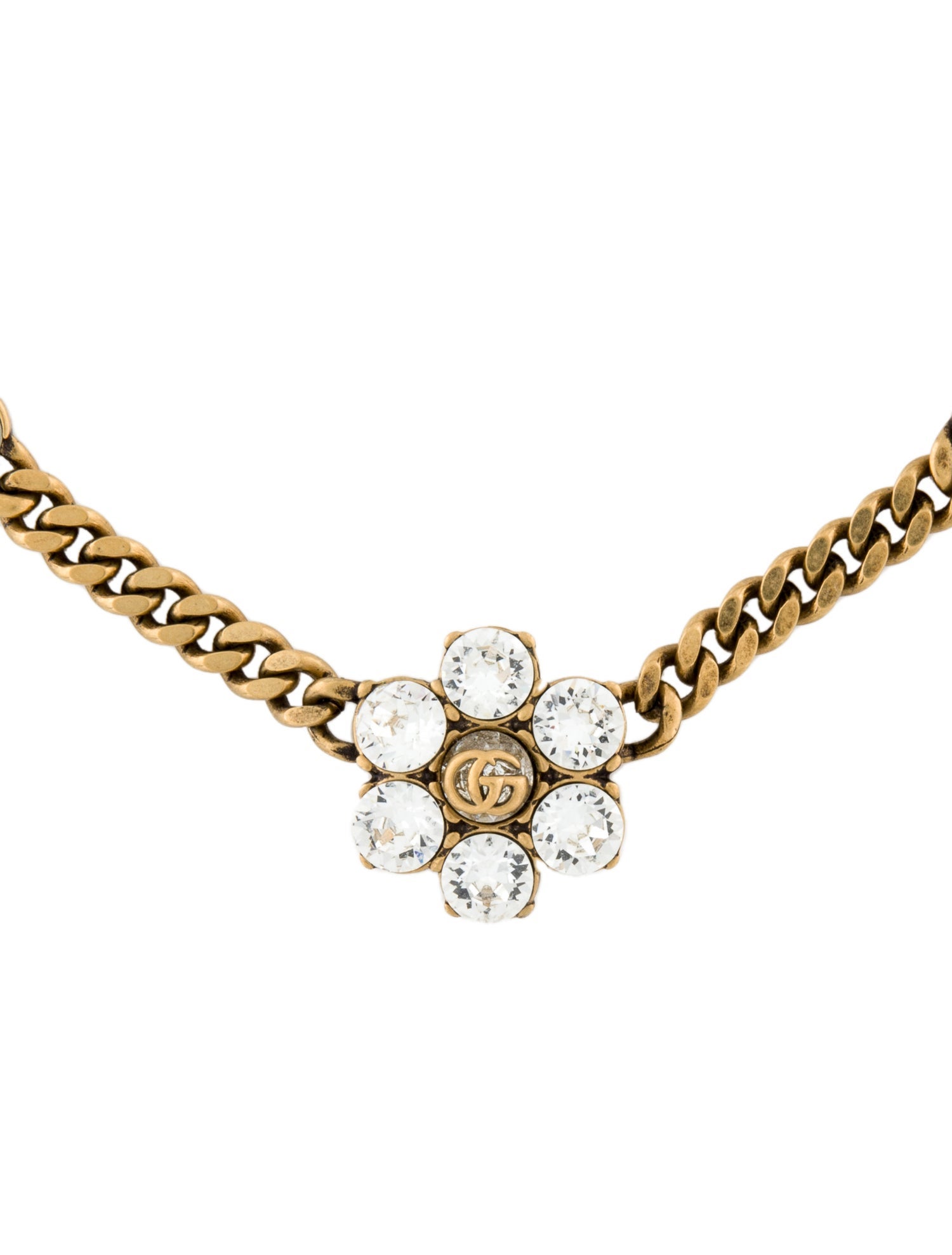 Gucci Crystal Double G Necklace