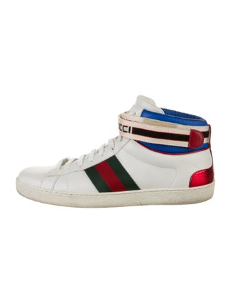 Gucci Web Accent Leather Sneakers