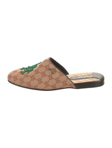 Gucci Loafers GG Canvas Mules UK 7.5 | 8