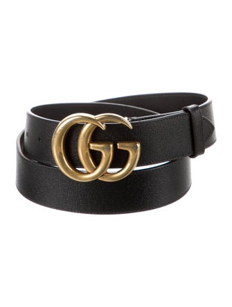 Gucci Double G Logo Leather Belt