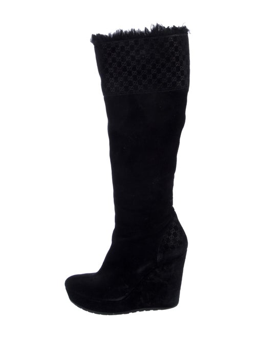 Gucci Microguccissima Pattern Suede Boots