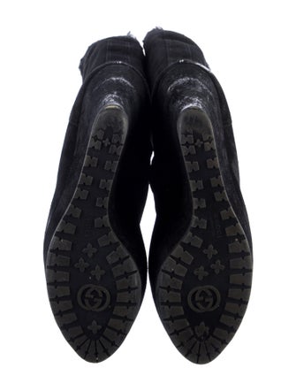 Gucci Microguccissima Pattern Suede Boots