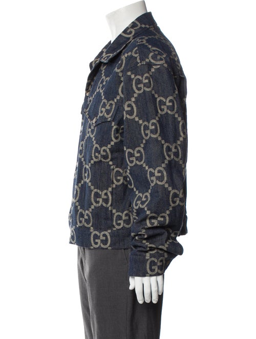 Gucci Denim GG Logo Printed Trucker Jacket