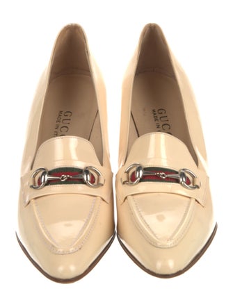Gucci Web Accent Patent Leather Pumps