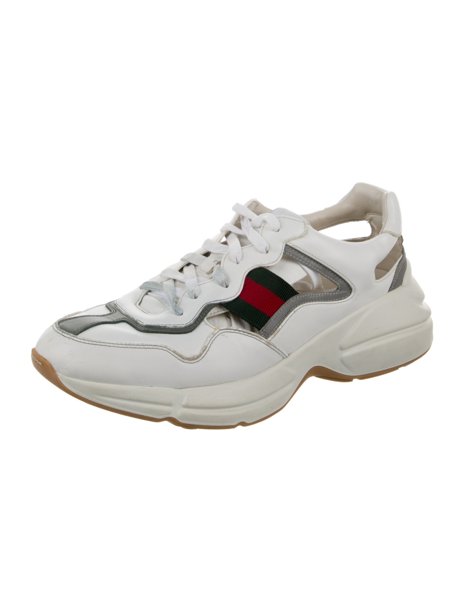 Gucci Web Accent Leather Chunky Sneakers