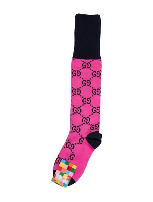 Gucci Pink Pattern Cotton Socks M