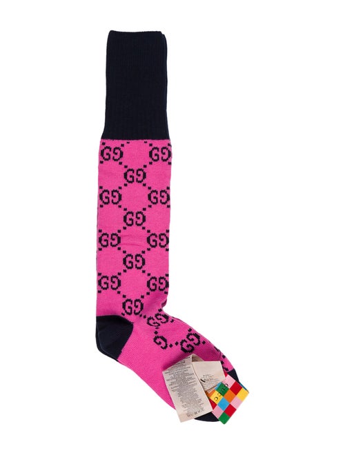 Gucci Pink Pattern Cotton Socks M