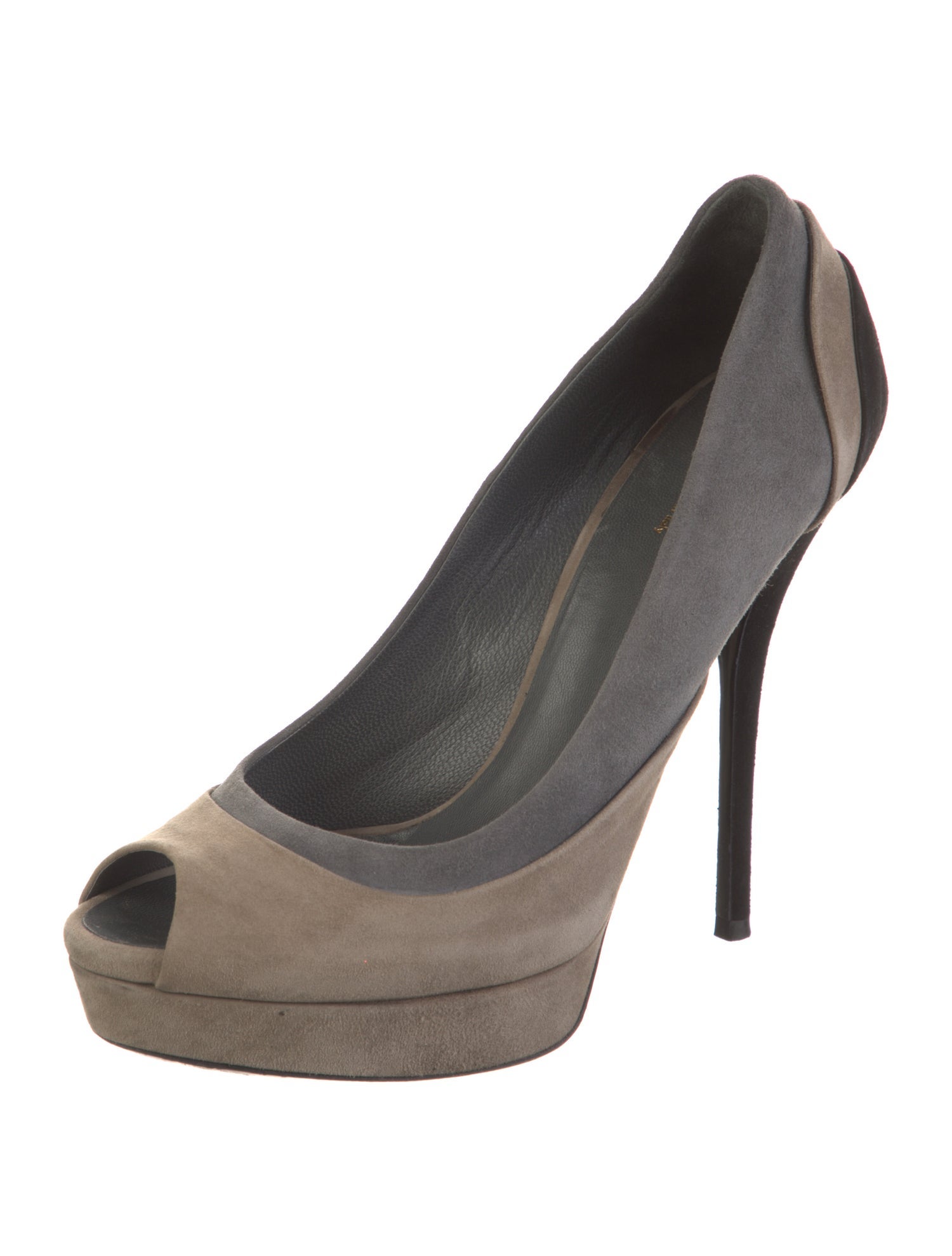 Gucci Suede Colorblock Pattern Pumps