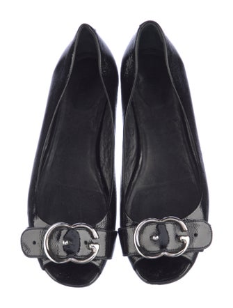 Gucci Double G Logo Patent Leather Flats