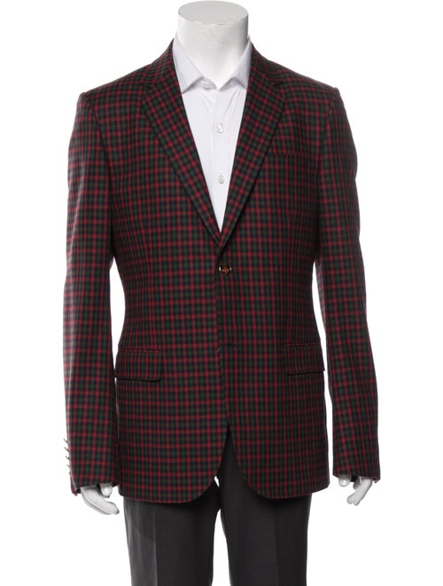 Gucci Wool Plaid Print Blazer