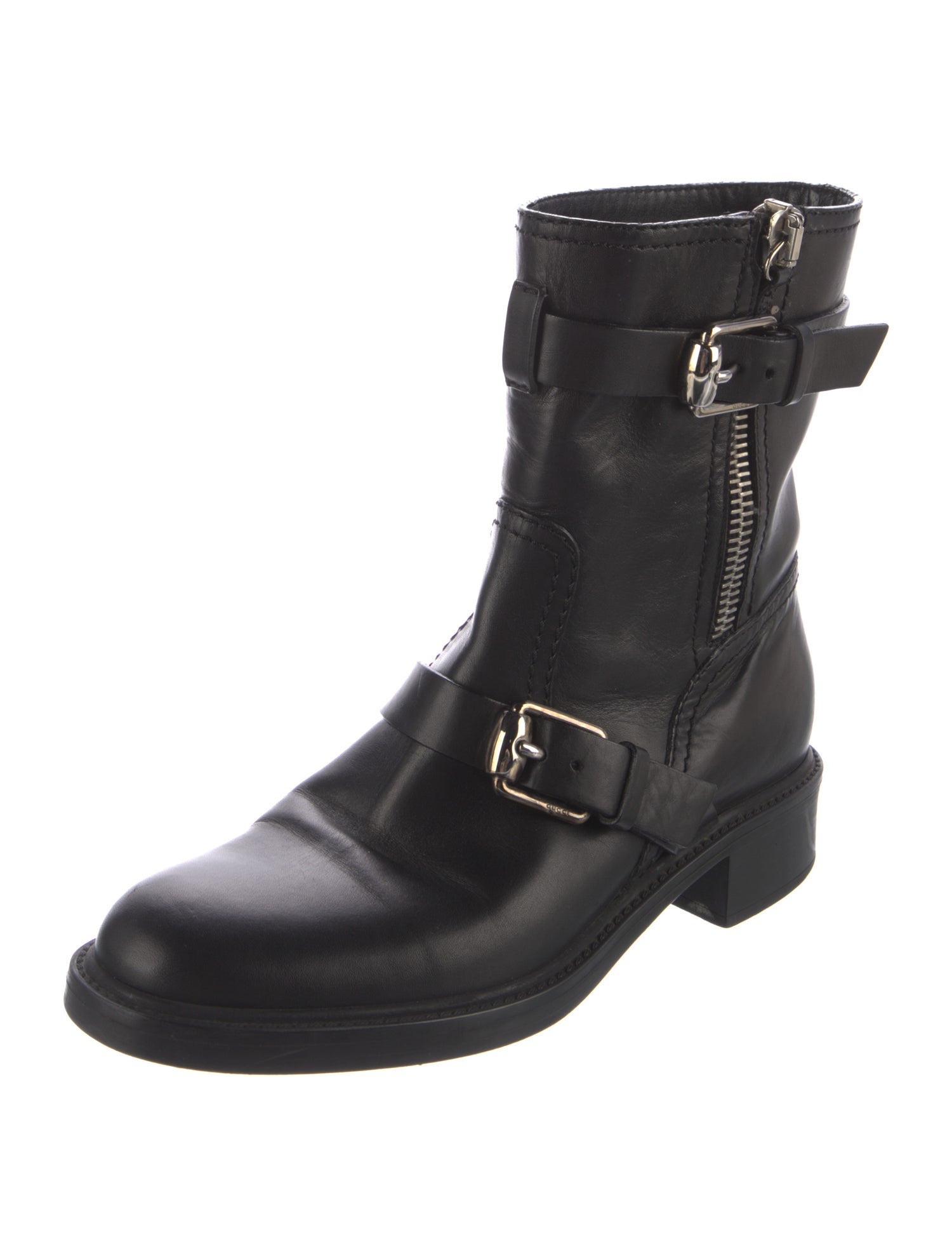 Gucci Leather Moto Boots