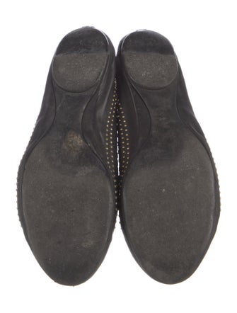 Gucci Leather Whipstitch Trim Ballet Flats