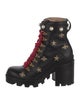 Gucci Bee's & Stars Accent Leather Combat Boots