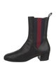 Gucci Sylvie Web Accent Leather Chelsea Boots