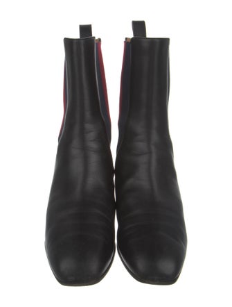 Gucci Sylvie Web Accent Leather Chelsea Boots